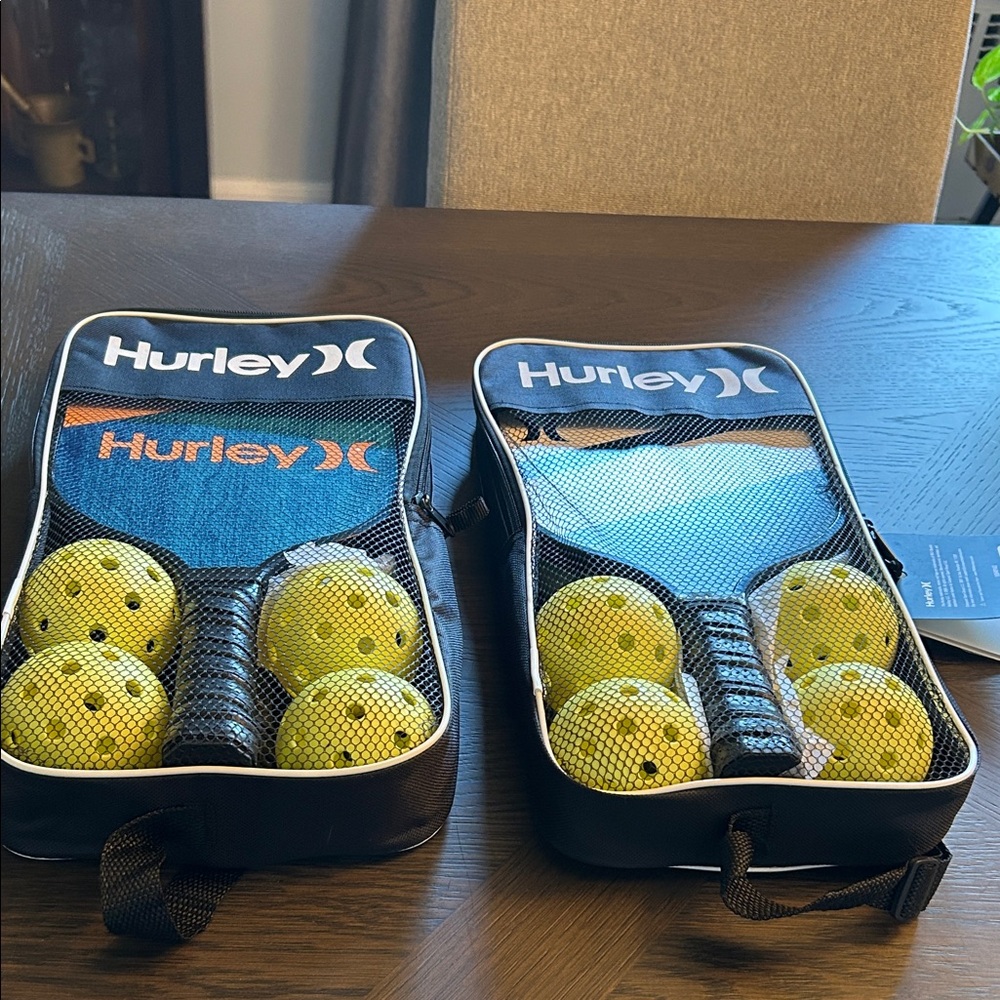 Pickleball Set with 2 Padels, 4 balls and carrying case HURLEY PICK ONE